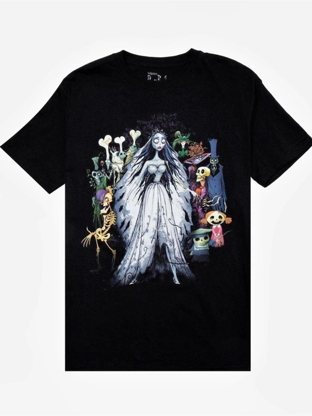 🆕 Hot Topic Tim Burton Corpse Bride Graphic Tee Black Size Small